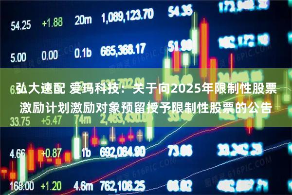 弘大速配 爱玛科技：关于向2025年限制性股票激励计划激励对象预留授予限制性股票的公告