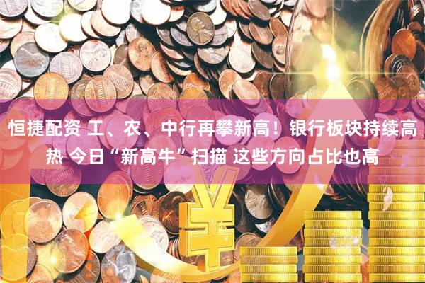 恒捷配资 工、农、中行再攀新高！银行板块持续高热 今日“新高牛”扫描 这些方向占比也高