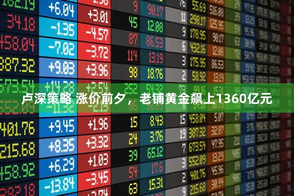 卢深策略 涨价前夕，老铺黄金飙上1360亿元