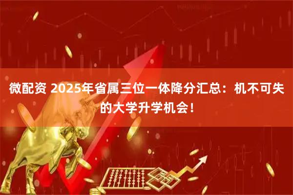 微配资 2025年省属三位一体降分汇总：机不可失的大学升学机会！